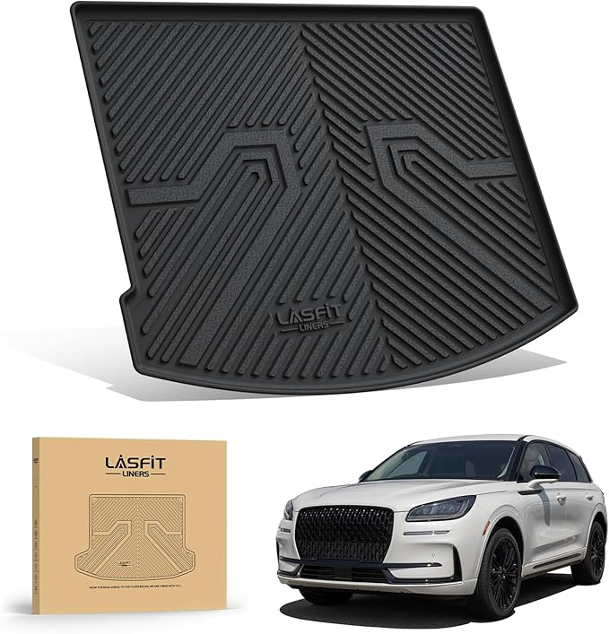 LASFIT Trunk Mat for Lincoln Corsair 2026 2025 2024 2023 2022 2021 2020, All Weather TPE Cargo Mats Custom Fit Cargo Liner Front & Rear Trunk Liner, Black, Easy to Clean