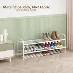 LINZINAR Shoe Rack Long 2 Tier Shoe Storage Organizer Metal Wide Shoe Shelf for Closet Entryway Bedroom 18 Paris Large Capaci