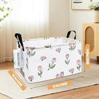 LANGYASHAN Rectangular Storage Bin Collapse Canvas Fabric Cartoon Storage Basket with Handles for Organizing Home Kitchen Boy