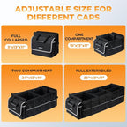 HIRALIY 4 in 1 Car Trunk Storage Organizer with Leakproof Cooler Bag, Made of 1680D Oxford and PP board, Multi-Compartment Foldable Trunk Storage Box for Car Truck SUV