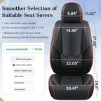Coverado Seat Covers, Car Seat Covers Full Set, Leather Seat Covers for Cars, Car Seat Protector, Black Car Seat Covers Front