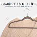 HOUSE DAY Taupe Velvet Hangers 60 Pack, Non Slip Clothes Felt Hanger Heavy Duty for Coat, Premium Slim Space Saving Suit Hang