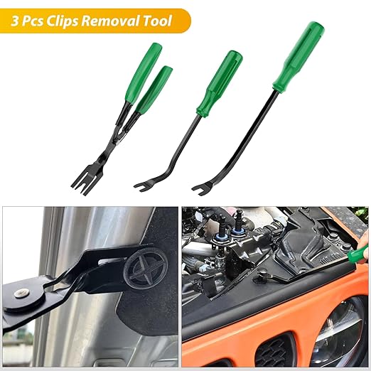GOOACC 200Pcs Trim Removal Tool, Auto Push Pin Bumper Retainer Clip Set Fastener Terminal Remover Tool Adhesive Cable Clips R