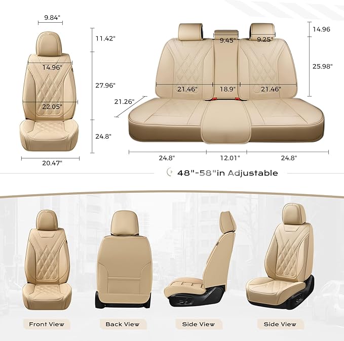 Coverado Car Seat Covers, Front Covers for Cars, Car Seat Cover Front Seats, Automotive Seat Cover, Waterproof, Leather Car S