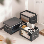 Homsorout Stackable Storage Bins with Lids - Medium Storage Box with Lids, Foldable Closet Boxes for Organizing, Wardrobe Clo