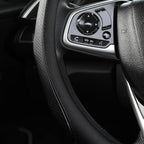 West Llama 3D Piping Leather Steering Wheel Cover for Ford F-150, F-250, F-350, Expedition (Black Line-Large Size)