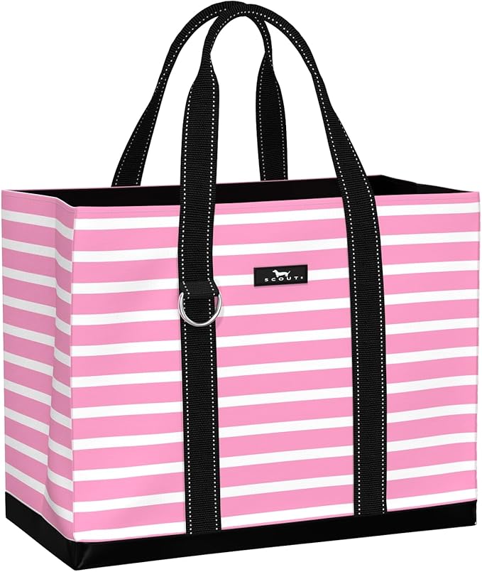 SCOUT Original Deano Tote Large - Durable Lightweight Open Top Beach, Pool & Lake Bag, Inside Zip Pocket, Folds Flat
