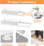 Under Sink Organizer, Single Tier Metal Pull Out Sliding Drawer Shelf for Kitchen Bathroom Cabinet Storage, Sturdy Rack – Whi