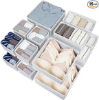Fordonral 16 Pack Drawer Organizer Clothes, Foldable Fabric Dresser Organizer Closet Organizers and Storage Box for Underwear