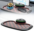 Multifunction Car Anti-Slip Mat,360° Rotatable Phone Holder Dashboard Pad with Hidden Parking Number Plate PVC Grid Style Mat