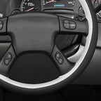 MEWANT Hand Stitched Steering Wheel Cover for Chevy Silverado 1500 2003-2006 Trailblazer White Black Faux Leather Wrap