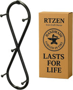 RTZEN Farmhouse Small Key Holder for Wall - Handcrafted Swirl Decorative 5 Key Hooks for Home Entryway - Wrought Iron Wall Mo
