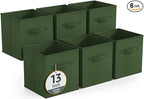 Sorbus 13 Inch Storage Bins - Sturdy Collapsible Fabric Storage Cubes with Handle - 6 Foldable Baskets for Organizing Clothes