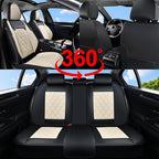 Coverado Car Seat Covers Full Set, Faux Leather Seat Covers for Car, Waterproof Car Seat Protectors 5 Seats, Automotive Seat 