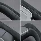 MEWANT Hand Stitched Tesla Model S Yoke Steering Wheel Cover Wrap for Tesla Model S 2021-2023 / Model X 2021-2023 Tesla Yoke Steering Wheel Accessories(3D Style)