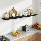 72 Inch Floating Shelves, 8 Inch Deep Floating Shelves for Wall, Hanging Shelf with Invisible Brackets, Deep Shelves for Bath
