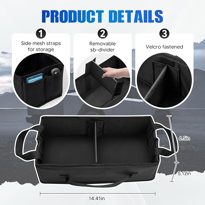 Cybertruck 1st Row Under Seat Front Storage Box 2PCS - Truck Under Seat Tool Box for 2024 Tesla Cybertruck with Removable