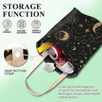 Car Trash Can, Cute Car Trash Bag, Hanging Car Organizer and Storage Bag, Trash Bin for Car Accessories, Vehicle, Travelling, Camping Golden Moon Star