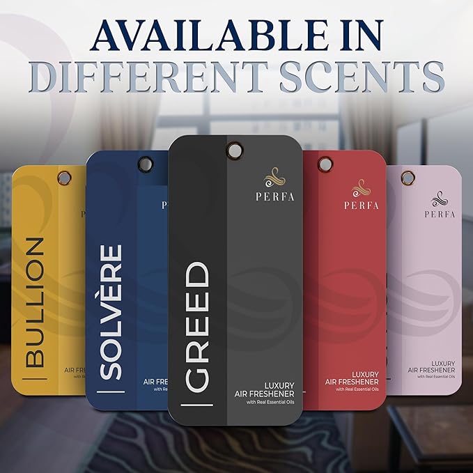 9PCS Solvère Disposable Air Fresheners for Men | Long Lasting Car Air Freshener Fragrance | Lasts for 2 Weeks | Strong Car Pe