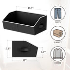 Homsorout Storage Bins for Shelves - Large Trapezoid Closet Shelf Organizer, Fabric Organization Bins with Handles, Storage B