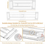 Yieach 8 Pack Clear Acrylic Drawer Divider 6 Inch High,Expandable from 14-20'',Adjustable Dresser Drawer Dividers for Baby Cl