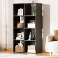 COMHOMA 8 Wood Cube Storage Organizer with Open Back and Removable Back Panels, 11In Black Cube Storage Bookshelf, Cubicle Sh