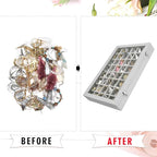 Siveit Velvet Jewelry Tray 48 Grid Jewelry Display Tray Organizer Box with Transparent Lid Rings Earrings Necklaces Pendants 