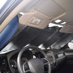 Big Hippo Windshield Sun Shade,Car Sun Shade Side Window as Bonus,Car Sunshade Windshield,Reflect Sunlight Heat and UV Rays, Protect Interior,Keep Vehicle Cool,Silver/Blue(55.16X 27.5inches)