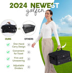 Odor-Absorbing 2-Layer Large Golf Trunk Organizer with Activated Carbon Fabric - Water-Resistant Golf Shoe Bag for Shoes Balls Tees Clothes