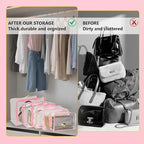 5 Pack Clear Dust Bags For Handbags,5-Sizes Purse Storage Organizers,Purse Protector Storage Bag with Zipper and Handle for c