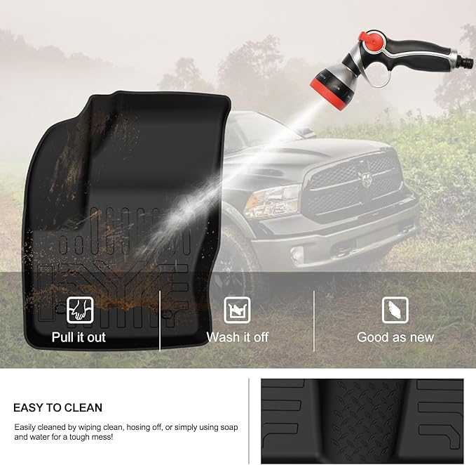 KIWI MASTER Floor Mats for 2013-2019 Ford Escape/C-Max, Custom Fit All Weather Car Mats, Heavy Duty TPE Floor Liners, Front & Rear 2 Row, Black