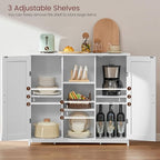 Iwell Storage Cabinet with 2 Doors and 4 Storage Shelves, Credenza Buffet Cabinet, Bathroom Cabinet for Living Room, Entryway