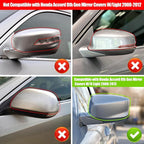 Yumzeco 2PCS Compatible with Honda Accord Ox Horn Side Mirror Covers 8th Gen W/O Stand Cover 2008-2012, Driver and Passenger Side Door Rearview Mirror Caps for Honda Accord W/O Light Hole-Glossy Black