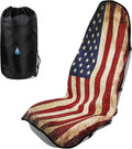 American Flag Car Seat Towel Protector (1-Pack), Waterproof Sweat-Proof Non-Slip Cover for SUV, Truck & Sedan, Patriotic Seat