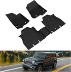 KIWI MASTER Floor Mats for 2018-2026 Jeep Wrangler JL 4-Door, OEM Replacement 82215203AE, Custom Fit All Weather Car Mats, Heavy Duty TPE Floor Liners, Front & Rear 2 Row, Black