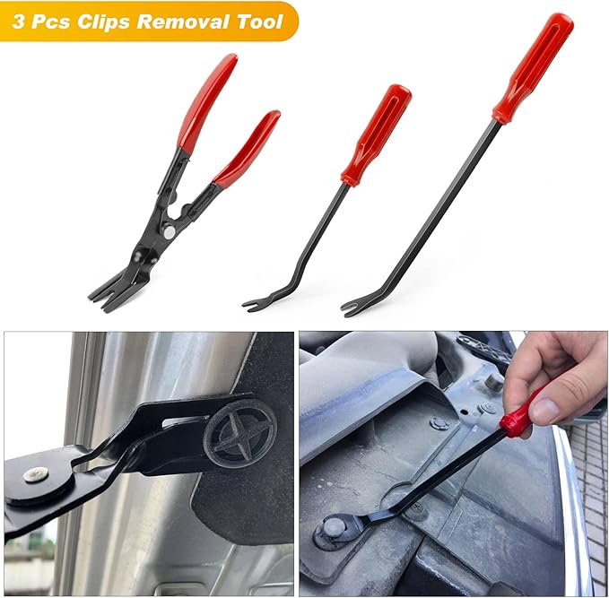 GOOACC 19Pcs Trim Removal Tool Set Panel Fastener Clips Removal Automotive Plastic Upholstery Pliers Removal Install Removal 