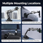 EMART Shock Absorber Arm Car Camera Mount for Action Camera, Featuring 6" Vacuum Car Suction Cup, Qick Release NATO Rail, Hydraulic Boom Arm Compatible with DJI Osmo Pocket 3, Insta360, GoPro, iPhone