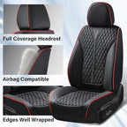Coverado Car Seat Covers Full Set, Nappa Leather Seat Covers for Cars, Waterproof Front Seat Covers and Back Seat Covers, Car