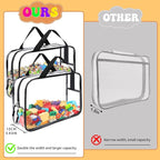8 Packs Large Toy Storage Bags, Reusable Clear PVC Board Game Storage, Toy Storage Organizer Bags with Zipper for Building Bl