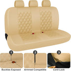 CAROMOP Luxury PU Leather Car Seat Covers Full Set-Waterproof Seat Protectors with Split Bench Seat Covers for Cars-Universal