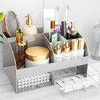Makeup Organizer with Drawers, Cosmetic Storage for Dresser Vanity and Bathroom Countertop, Beauty Holder for Lipstick Brush,