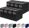 8 Packs Letter Size File Organizer, File Folders Organizer, Fabric Storage Box, Collapsible Paper Organizer with Metal Handle