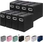 8 Packs Letter Size File Organizer, File Folders Organizer, Fabric Storage Box, Collapsible Paper Organizer with Metal Handle