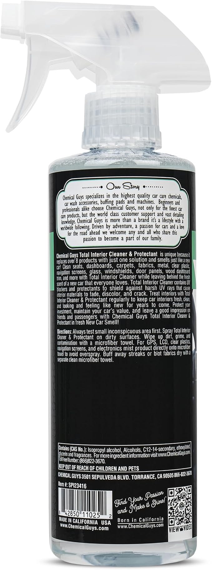 Chemical Guys SPI23416 Total Interior Cleaner and Protectant, New Car Smell, (Safe for Cars, Trucks, SUVs, Jeeps, RVs & More)