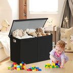 Large Toy Storage Box with Lid, Collapsible Toys Storage Organizer Bins with Dividers and Handles, Storage Chest Bin for Kids