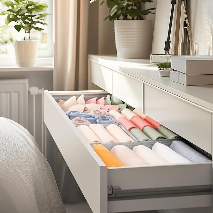 Criusia Drawer Organizer Clothes, 21 Pack Dresser Organizer for Baby Clothes, Underwear, Sock- Foldable Closet Organization a
