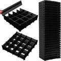 45 Pack Drawer Dividers, Plastic Adjustable Drawer Storage Organizer for Tidying Clutter Socks, Underwear, Makeup, Kitchen, D