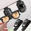 SEAMETAL Sunglass Holder for Car Visor Metal Sunglasses Clip, One-Hand Operation,Heavy Duty Universal Eyeglass Holder for Sun Visor,Secure Fit for Most Glasses,Car Accessories Organizer (2 PACK Black)