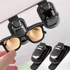 SEAMETAL Sunglass Holder for Car Visor Metal Sunglasses Clip, One-Hand Operation,Heavy Duty Universal Eyeglass Holder for Sun Visor,Secure Fit for Most Glasses,Car Accessories Organizer (2 PACK Black)