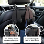 2 Pack Car Seat Back Double Hook, Headrest Hooks for Car, 2026 New Car Seat Back Organizer Storage Hook for Handbag, Purse, Coat Bags, and Accessories